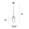 1 Light Elongated Metal Ceiling Pendant Light, Chrome