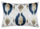 Maia Embroidered Ikat Lumbar Pillow