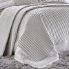 Maya Queen White And Silver Quilt Set