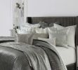 Maya Queen Dark Grey And Silver Quilt Set