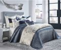 Maya King Navy And Silver Quilt Set