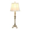 Antique Style Buffet Lamp with Cream Ruched Shade