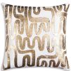 Mila Circular Abstract Ivory Gold Pillow