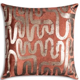 Mila Circular Abstract Rust Gold Pillow