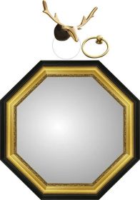 Safara Octagon Mirror - Black and Gold