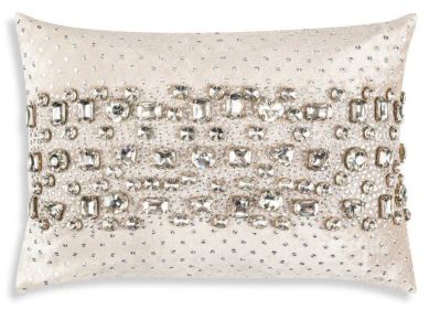 Sam + Misti Lola Bedazzled Crystal Cashmere Lumbar Pillow