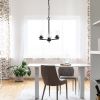 3-Light 15" Contemporary Clear Glass and Metal Hanging Ceiling Pendant Chandelier for Kitchen Island Foyer Hallway Living Room Den Dining Room, Restor