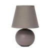 Mini Ceramic Globe Tabletop Lamp, Gray