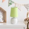 Studded Texture Ceramic Tabletop Lamp, Green