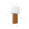 2 Pack Modern Leather Table Lamps with White Fabric Shades, Tan