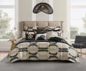 Noir King Black Geometric Duvet Set