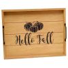 Decorative Wood Serving Tray w/ Handles, 15.50" x 12", "Hello Fall"