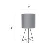 Down to the Wire Tabletop Lamp with Fabric Shade, Gray with Gray Shade