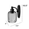 Ironhouse 10.5" One Light Industrial Decorative Cage Wall Sconce Uplight Downlight Wall Mounted Fixture for Home Décor, Bathroom, Entryway, Hallway,