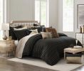 Onyx King Black Striped Duvet Set