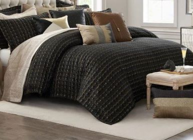 Onyx King Black Striped Duvet Set