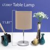 Chrome Mini Basic Tabletop Lamp with Fabric Shade 2 Pack Set, Gray