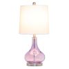 23.25" Classix Contemporary Rippled Colored Glass Bedside Desk Table Lamp with White Fabric Shade for Living Room, Bedroom, Entryway, Dining Room, Pur