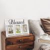 3 Photo Collage Frame 4x6 Picture Frame, White Wash "Blessed"