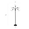 5 Light Adjustable Gooseneck Floor Lamp, White Shades, Black