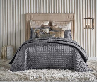 Prato Queen Charcoal Quilt Set