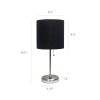 Stick Lamp with USB charging port and Fabric Shade 2 Pack Set, Black