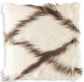 Alaska Ivory Brown Fur Pillow