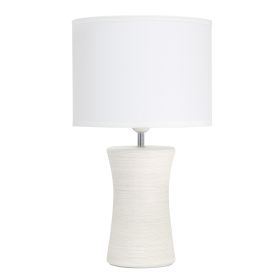 Ceramic Hourglass Tabletop Lamp, Off White