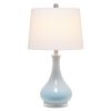 Droplet Table Lamp with Fabric Shade, Light Blue