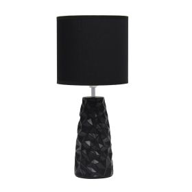 Sculpted Ceramic Tabletop Lamp, Black