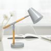 Gray Matte and Wooden Pivot Desk Lamp