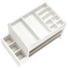 Home Office Tiered Desk Organizer with Storage Cubbies and Letter Tray, White Wash