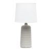 Textured Linear Ceramic Tabletop Lamp, Taupe