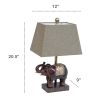 Elephant Table Lamp with Fabric Shade