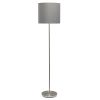 Brushed Nickel Floor Lamp with Drum Shade, Gray