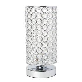 Elipse Crystal Cylindrical Uplight Table Lamp, Chrome