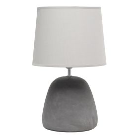 Round Concrete Tabletop Lamp, Gray