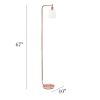 Modern Arched Lantern Floor Lamp, Glass Shade, Rose Gold