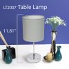 Chrome Mini Basic Tabletop Lamp with Fabric Shade 2 Pack Set, Slate Gray