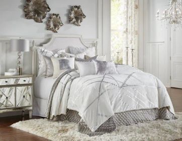 Rica King Ivory And Silver Duvet