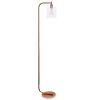 Antique Industrial Style Iron Floor Lamp with Glass Shade, Rose Gold