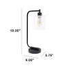 Modern Iron Desk Lamp with Glass Shade, Black