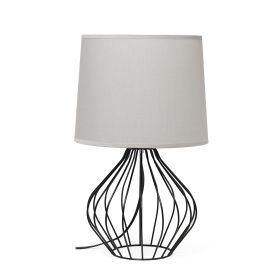 Geometrically Wired Lamp, Gray on Black