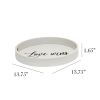 Decorative 13.75" Round Wood Serving Tray w/ Handles, "Love Wins"