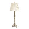 Antique Style Buffet Lamp with Cream Ruched Shade