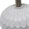 Concrete Thumbprint Table Lamp with White Fabric Shade