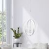 3-Light 18" Adjustable Industrial Globe Hanging Metal and Clear Glass Ceiling Pendant for Kitchen Foyer Hallway Bedroom Living Room Dining Room, White