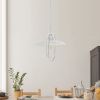 1 Light Elongated Metal Ceiling Pendant Light, White