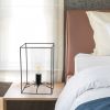 Black Framed Table Lamp with Clear Cylinder Glass Shade, Large