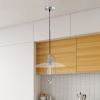 1 Light Elongated Metal Ceiling Pendant Light, Chrome